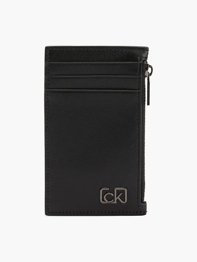 Calvin Klein Táskák & Kiegészítők HU517061 | Calvin Klein Bőr Zip Férfi Kártyatartó Fekete